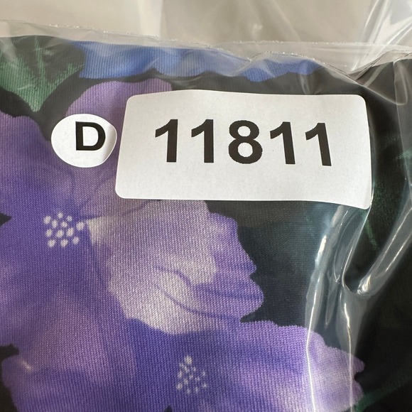 Stan Herman 2X Floral Sleeveless V Neck‎ Slinky Midi Dress Blue Purple Pockets - Picture 9 of 9